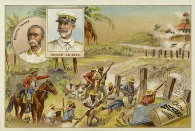 キューバの軍事指揮官であるマキシモゴメスとスペインの将軍、アルセニオリナレス、1895-1898年のキューバ独立戦争 作： European School
